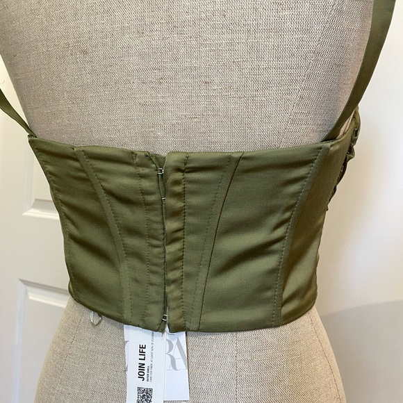 Zara green ruched corset top - Picture 5 of 9